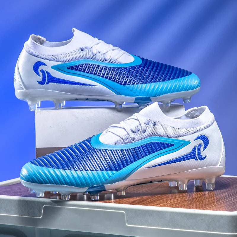 New Men Football Boots Outdoor Sport Boys Long Spikes Non Slip Breathable Match Training Cleats Soccer Shoes Adult Comfortable