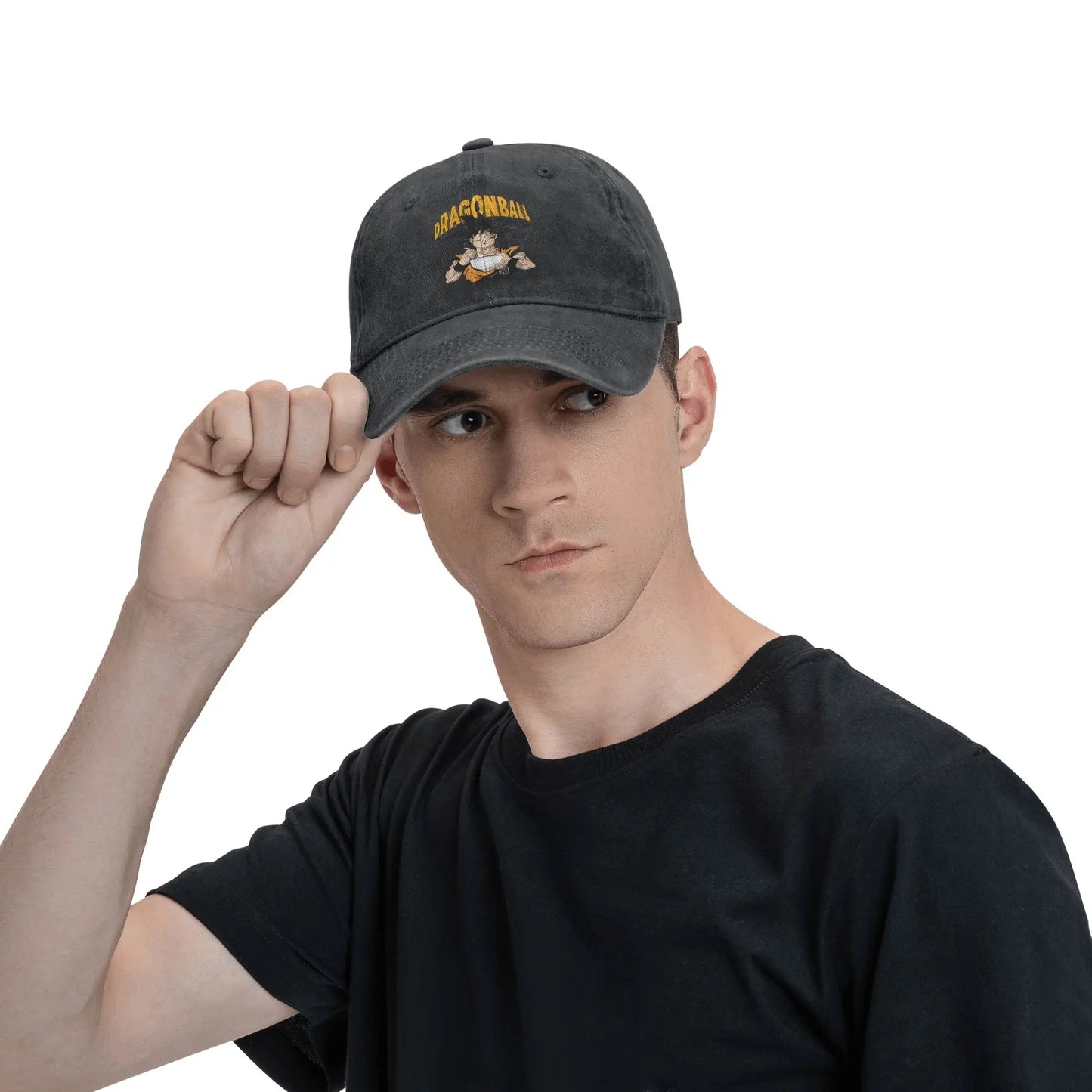 Produit gaming premium Fraquane, Retro DBZ dragon ball Goku Eating Ramen Baseball Caps Unisex Distressed Washed Sun Cap Outdoor Summer Adjustable Fit Hats Cap