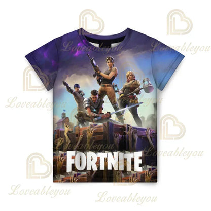 Fortnite 3D Printed Short Sleeve T-Shirt Game Cartoon Print Battle Royale Adult Kid Clothes Kids T-shirt Harajuku T-shirt