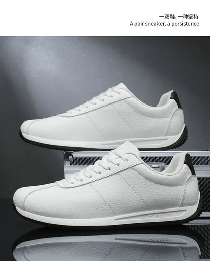 Leisure Running Summer Fashion Anti-Slip Mountaineering PU Leather Sports Shoes, Tennis Trend, Hot Selling Men’s White Flat Shoes