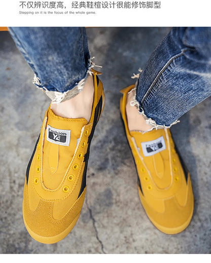 Men's Classic Running Shoes Lace-Up Flat Bottom Sports Shoes Soft Sole Walking Gym Breathable Couple Casual Canvas Tennis Shoes