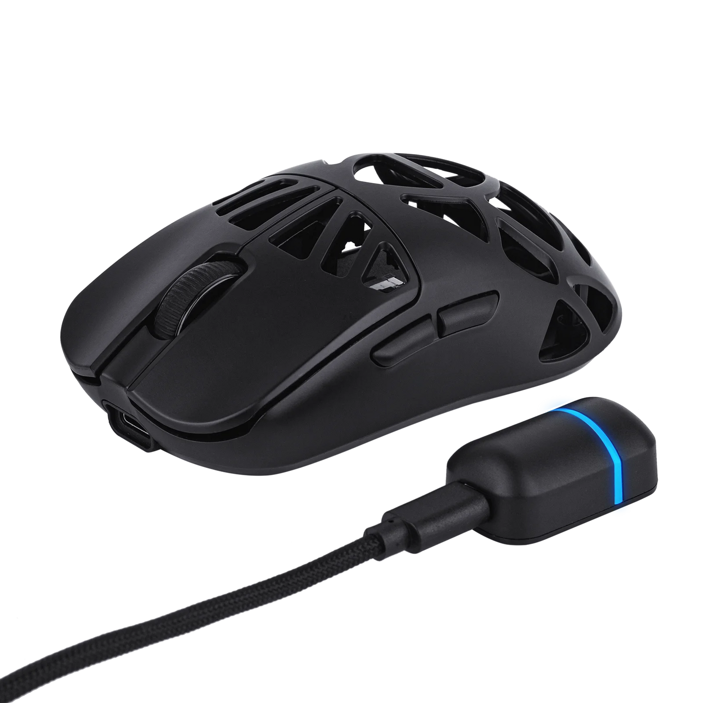 Ratón gaming inalámbrico EPOMAKER Carbon X con cable/2.4G/BT, DPI ajustable de 400 a 30,000, sensor PAW3950 para PC/Mac/Linux