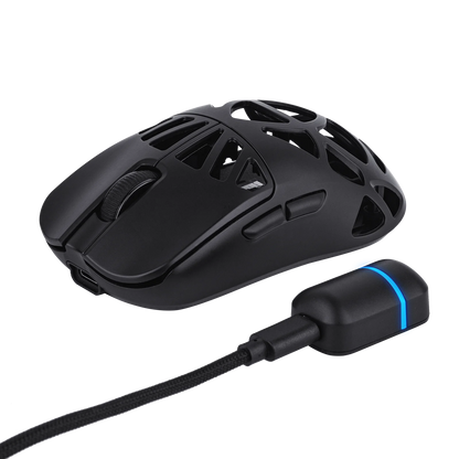 Ratón gaming inalámbrico EPOMAKER Carbon X con cable/2.4G/BT, DPI ajustable de 400 a 30,000, sensor PAW3950 para PC/Mac/Linux