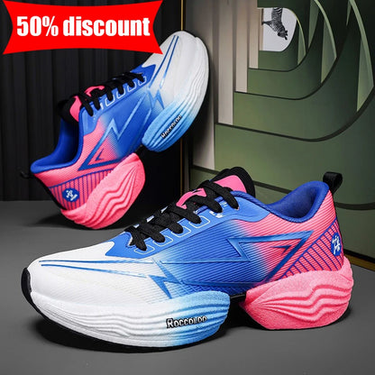 Couple Sports Shoes Professional Marathon Comfortable Jogging Shock-absorbing Training Shoes High Rebound Anti-Slip Racing Shoes