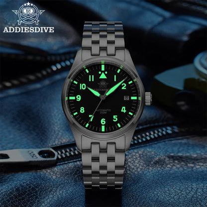 ADDIESDIVE Fashion Retro Personalized Watches 200m Waterproof C3 Luminous Steel Watch Sapphire Glass Mechanical Analog Watches