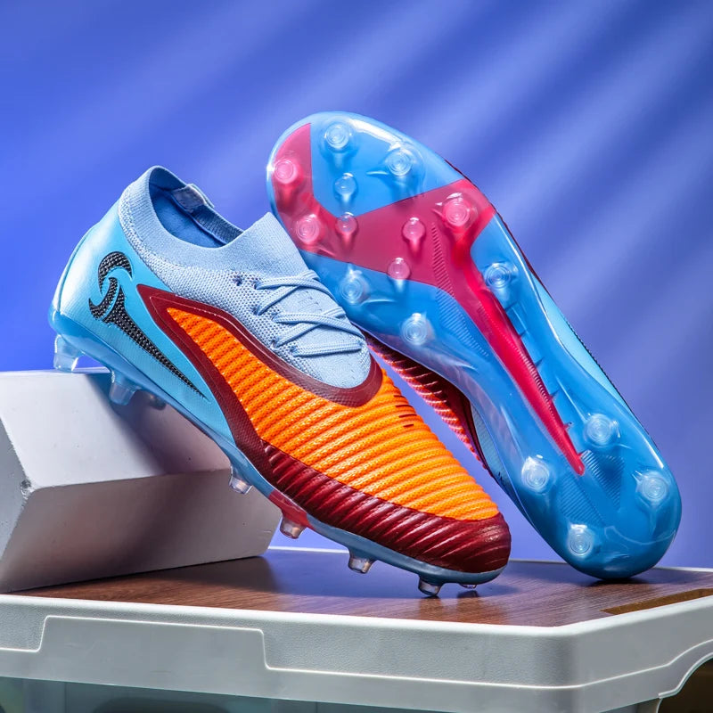 New Men Football Boots Outdoor Sport Boys Long Spikes Non Slip Breathable Match Training Cleats Soccer Shoes Adult Comfortable