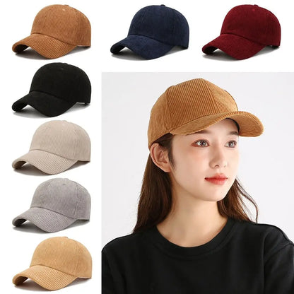 Unisex Corduroy Corduroy Baseball Cap Adjustable Sun Hat Hip Hop Cap Men