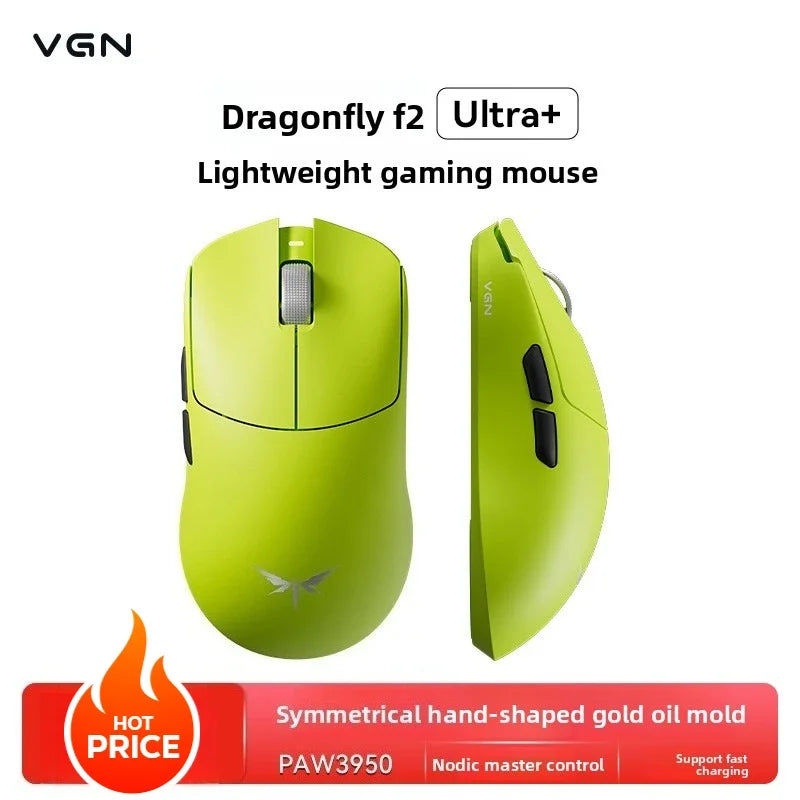 VGN Dragonfly F2 ProMax/Ultra E-Sports-Gaming-Maus 42000DPI 0.125ms für CSGO, Latenz kabelgebunden/kabellos, Dual 8K, 3 Modi, PAW3395/3950