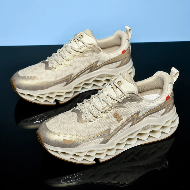 2026 New Summer Outdoor Mens Sports Shoes 3D Printed Sole Rebound Lightweight Running Shoes Foot Protection Stable Walking Shoes