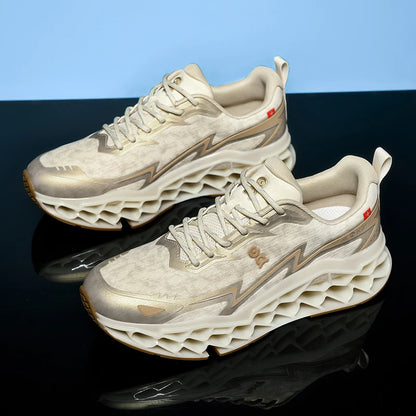 2026 New Summer Outdoor Mens Sports Shoes 3D Printed Sole Rebound Lightweight Running Shoes Foot Protection Stable Walking Shoes
