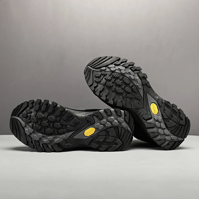 HIKEUP High-Top Men Hiking Boots Winter Outdoor Shoes Lace-Up Non-Slip Sports Casual Trekking Boots Men Suede Warm Shoes