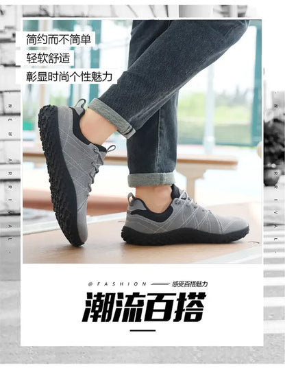 Suede Leather Shoes PU Fabric Wide Toe Shoe Anti-slip Hiking Shoe Workwear Men's Sports Shoes Women's Outdoor Walking Shoes