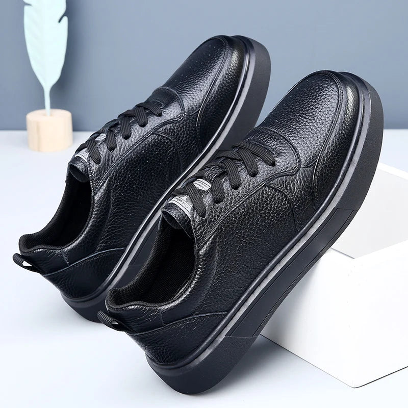 DIMANYU Men's Sneakers Genuine Leather 2026 New Summer Casual Shoes Men Platform Lace-Up Simple Fashion Breathable Shoes Men