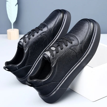 DIMANYU Men's Sneakers Genuine Leather 2026 New Summer Casual Shoes Men Platform Lace-Up Simple Fashion Breathable Shoes Men
