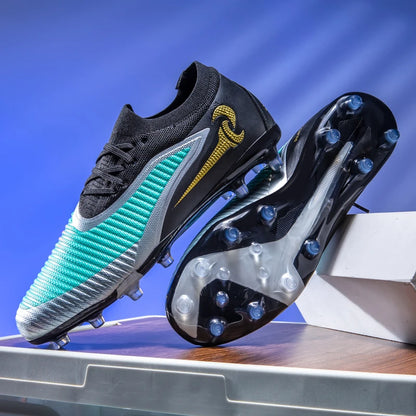 New Men Football Boots Outdoor Sport Boys Long Spikes Non Slip Breathable Match Training Cleats Soccer Shoes Adult Comfortable