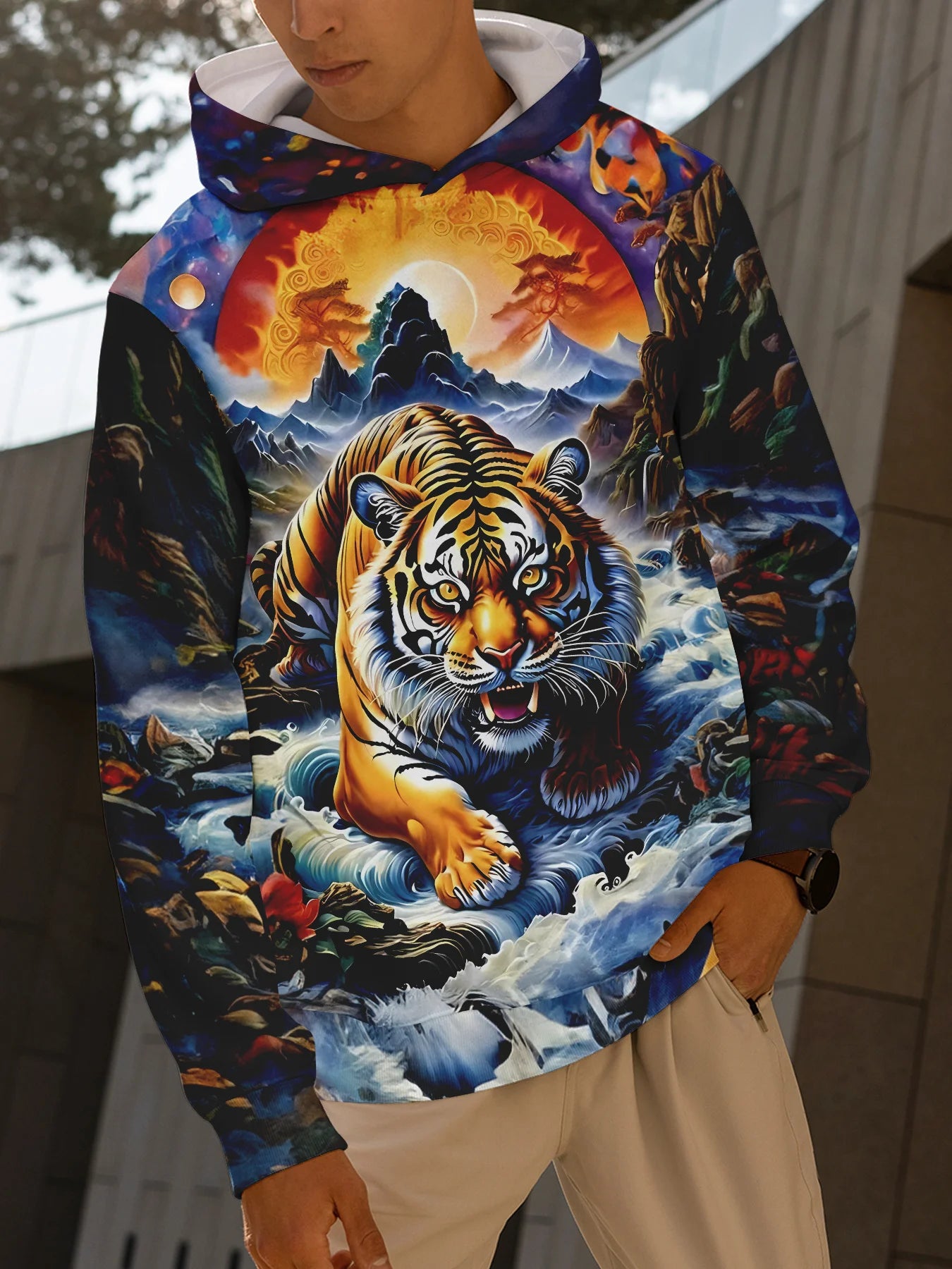 Animal Wolf Graphic Men's Fashion 3D Print Outdoor Hoodie Streetwear Hoodies Hooded Front Pocket Designer Hoodie Sweatshirt