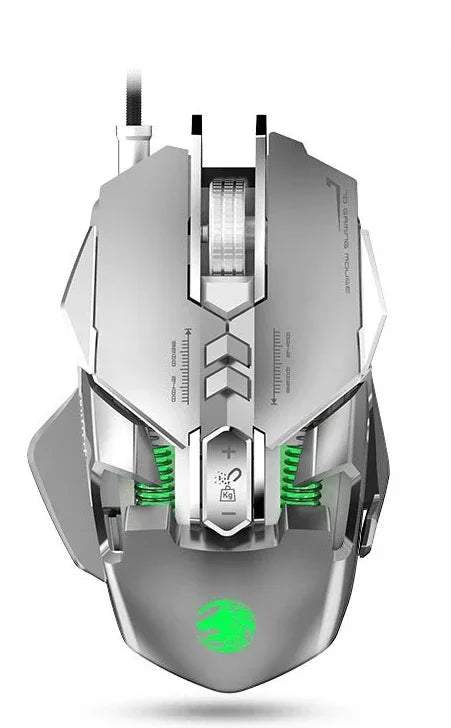 Ratón mecánico con cable para PC gaming y esports, RGB, 6400 DPI, succión magnética y contrapeso DIY