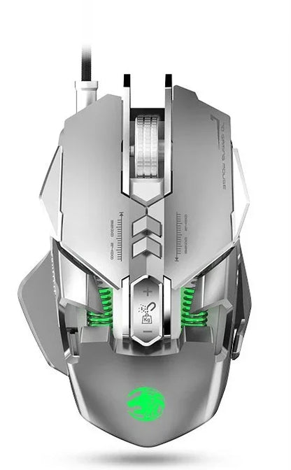 Ratón mecánico con cable para PC gaming y esports, RGB, 6400 DPI, succión magnética y contrapeso DIY