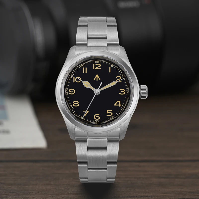 Militado ML08 Quartz Watch  VH31 Movement Steel Strip Sapphire Crystal Vintage Watch 10Bar Waterproof BGW9 Luminous Mens Watch