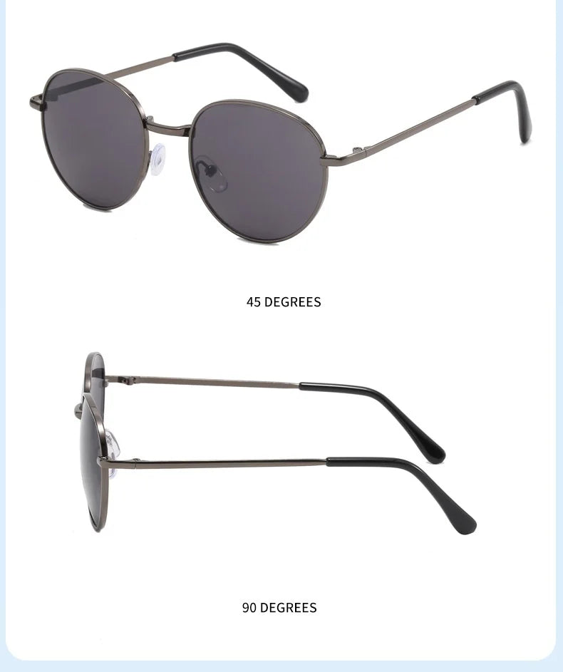 2025 New Straight Metal Sunglasses Boys And Girls, Small Oval Children's Glasses For Babies