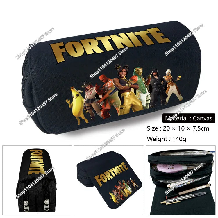 Victory Royale Student Boys Girls Fortnited Capacity Stationery PencilCase Peely Llama Hero Children's Pen Box Kids Teen Bags