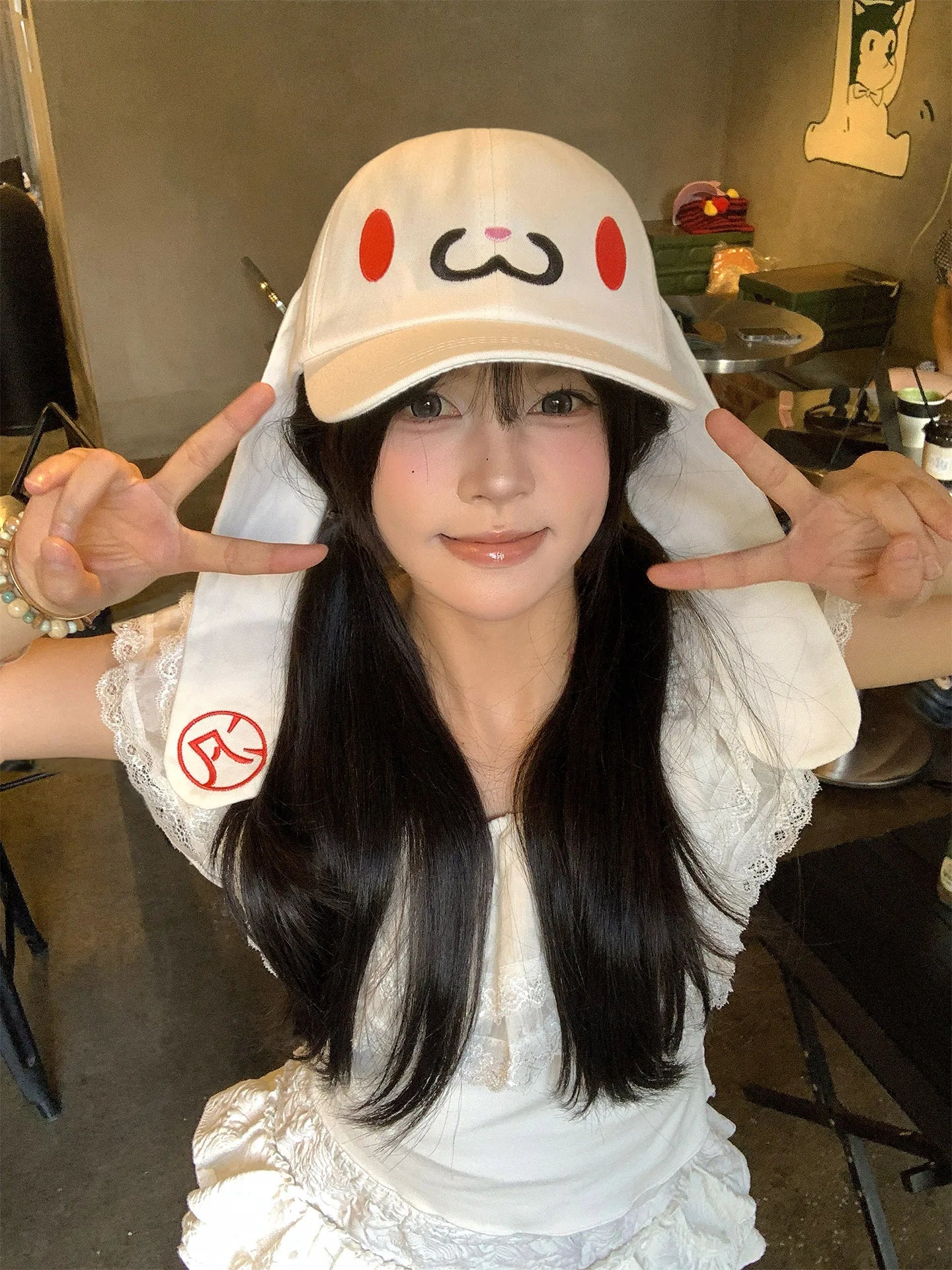 2025 NEW CUTE Long Rabbit Ear Hat Y2K Style Denim Blue Baseball Cap Fashion Hip-Pop Cap Couple Birthday Gifts