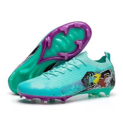 New Men Football Boots Soccer Cleats FG Non-Slip Training Shoes Soccer Shoes Long Spikes Match Ultralight Outdoor Drop Shipping