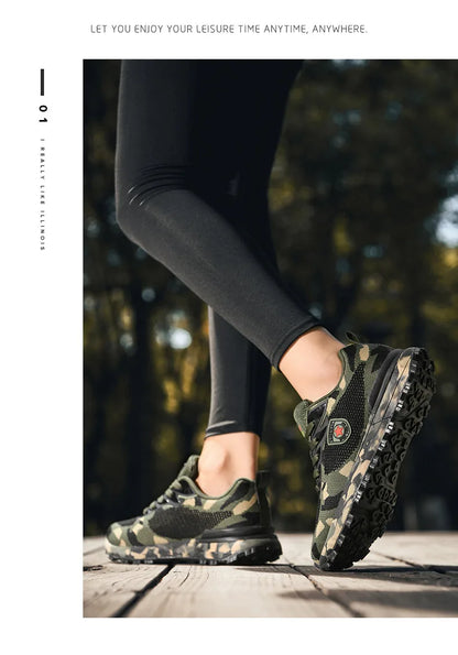 Men’s Camouflage Breathable Sports Shoes Comfortable Non-Slip Soft-Soled Shoes Suitable for Outdoor Activities