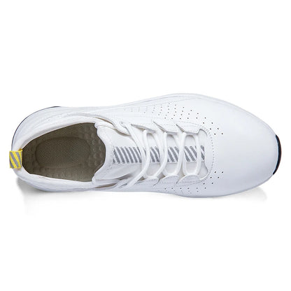 Golf Sports Shoes for Men, Waterproof High-Quality Leather Golf Competition Sports Shoes, Formal Golf Course Training Shoes for Men