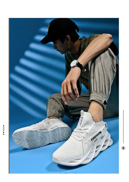Zapatillas deportivas casual moradas de moda en oferta para mujer y hombre, calzado running con suela tipo blade, talla grande 48, ligeras y transpirables, zapatillas deportivas de malla para hombre