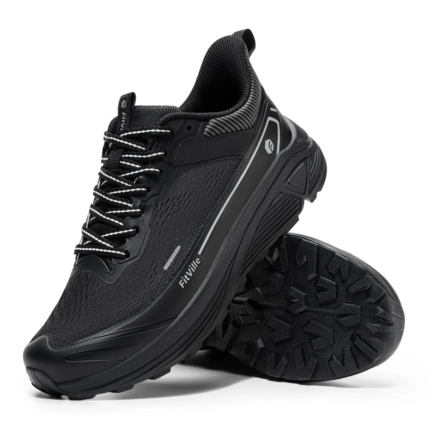 FitVille Men's Wide Toe Box Shoes, Cushioned Sneakers, Non-Slip, Lightweight, Breathable Running Shoes for Swollen Feet