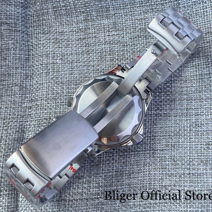 BLIGER Luxury 41mm Mechanical Men's Watch Sapphire Glass NH35AMIYOTA PT5000 Movement Steel Bracelet Ceramic Bezel Date Function