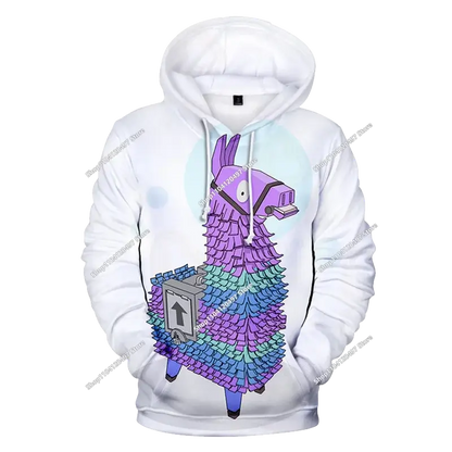 Детски аниме суитшърт с качулка Fortnite, мъжки streetwear хип-хоп спортен стил, ежедневен свободен суитшърт за навън, модерен дизайн