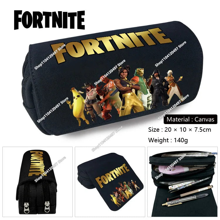 Детски несесер Fortnite, многофункционална кутия за ученически пособия, детски несесер с голям капацитет и двоен слой