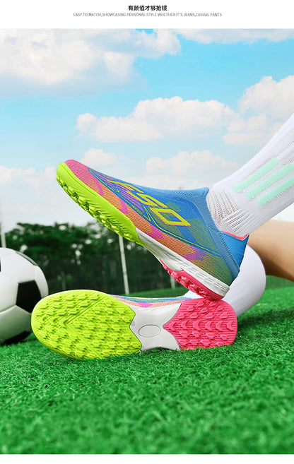 Men Soccer Shoes Cleats FG/TF Professional Original Women Football Boots Society Grass Indoor Training Unisex Non-Slip Sneakers.