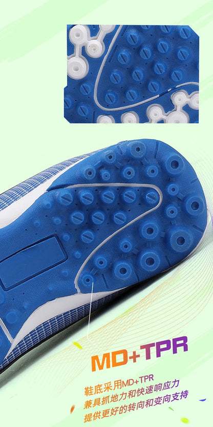 Children's Rotating Buckle Sneakers Students Competition Training Football Shoes Fashionable Lightweight Anti-slip Footwear