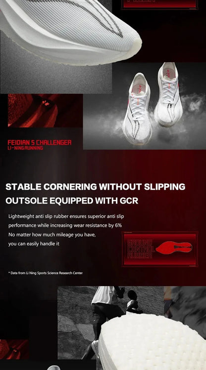 Li-Ning Women's FEIDIAN 5 CHALLENGER Racing Running Shoes Carbon-Fiber Plate BOOM Cushion Breathable Sport Sneakers ARMV002
