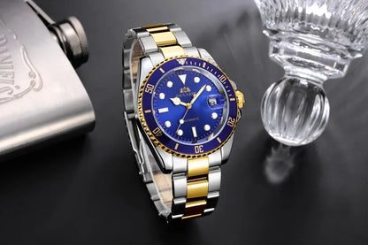Automatic Mens Watch Mechanical Movement Stainless Steel Gold Silver Green Red Dial Date Strong Luminous Luxury Watches