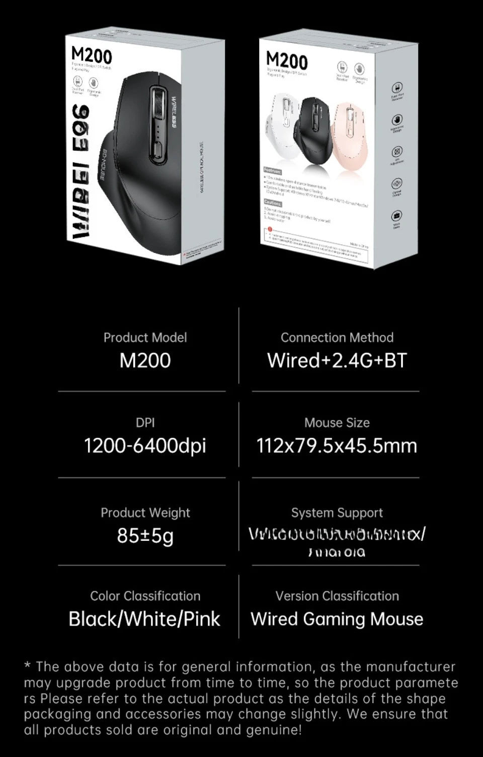 Mouse USB cablato con retroilluminazione RGB, silenzioso, ergonomico e DPI regolabile per desktop, laptop, PC, ufficio, gaming, casa e uso quotidiano al lavoro
