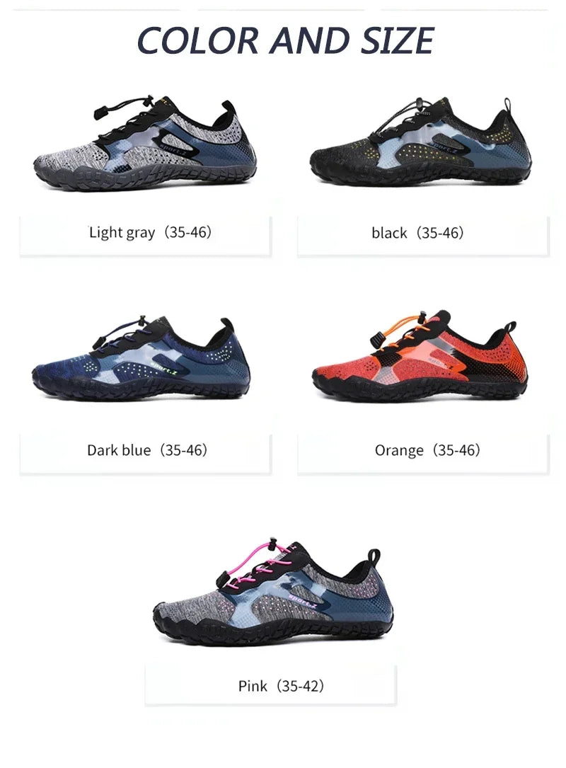 Men Lightweight Refreshing Aqua Boots Breathable Women Outdoor Water Shoes Anti-Slippery Wear-Resistant Sports Hiking Sneakers