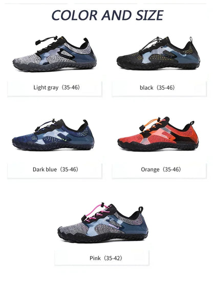 Men Lightweight Refreshing Aqua Boots Breathable Women Outdoor Water Shoes Anti-Slippery Wear-Resistant Sports Hiking Sneakers