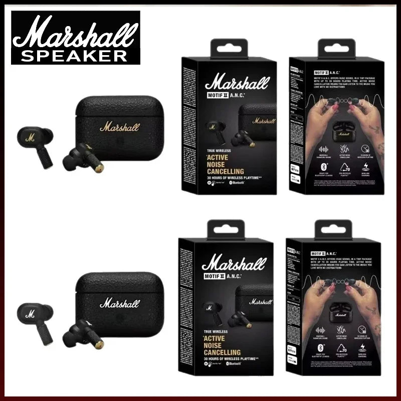 Marshall Motif II ANC True Wireless Earbuds Bluetooth 5.2 Noise Cancelling Headphones In-Ear Earphones with Mic HK Version