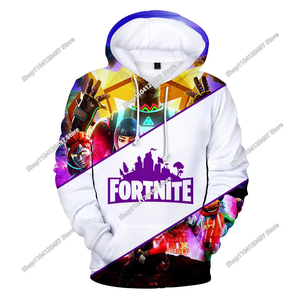 Fortnite-Cosplay-Sweatshirt, 3D-bedruckter Unisex-Gaming-Hoodie, lässige Anime-Kawaii-Jacke, Kinderkleidung, Geschenke