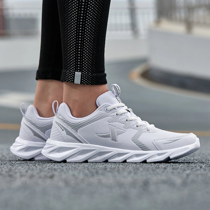 Xtep Running Shoes Non-Slip Soft Women's Sports Shoes Leather Upper Shock Absorption Female Sneakers For Women 879318110073