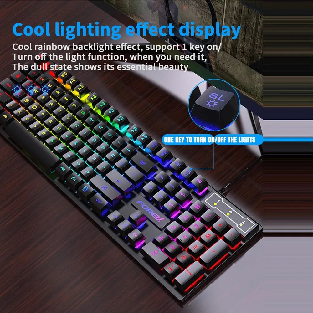 RGB Wired Mechanical Keyboard 104 Keys of Backlit Key Caps Gaming and Office Keyboard For Microsoft Windows and Apple IOS System
