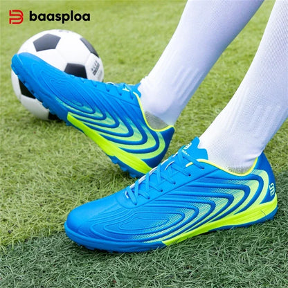 Baasploa Herren Profi-Fußballschuhe Outdoor rutschfeste Trainings-Sportschuhe für Männer leichte Leder-Fußballschuhe Chuteira Campo