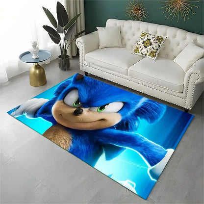 Classic Game S-Sonic Cartoon Non-Slip Area Rug for Living Room,Bedroom,Playroom,Soft Carpet Floor Mat Home Decor Rug Kids Room