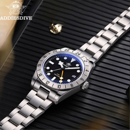 ADDIESDIVE Neue Luxus-Herrenuhr 200 wasserdichte Edelstahl-Quarzuhr BGW9 Super Blue Leucht-GMT-Edelstahluhr
