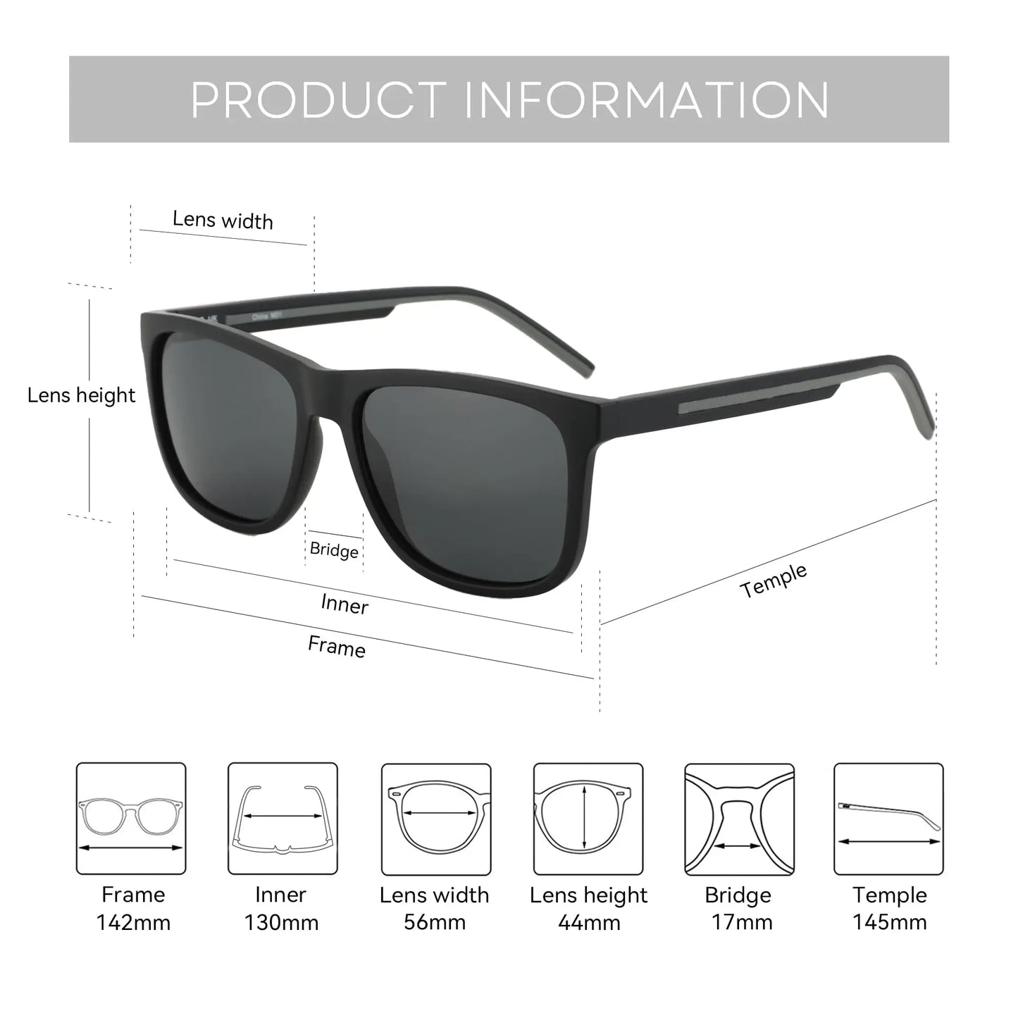 ZENOTTIC Men's Polarized Sunglasses - Lightweight TR90 Frame Square Mens Sunglasses UV400 Protection