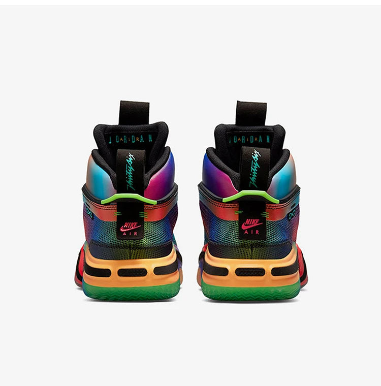 Zapatillas de baloncesto resistentes de media caña Nike Authentic Jordan unisex Rainbow DN4200-064